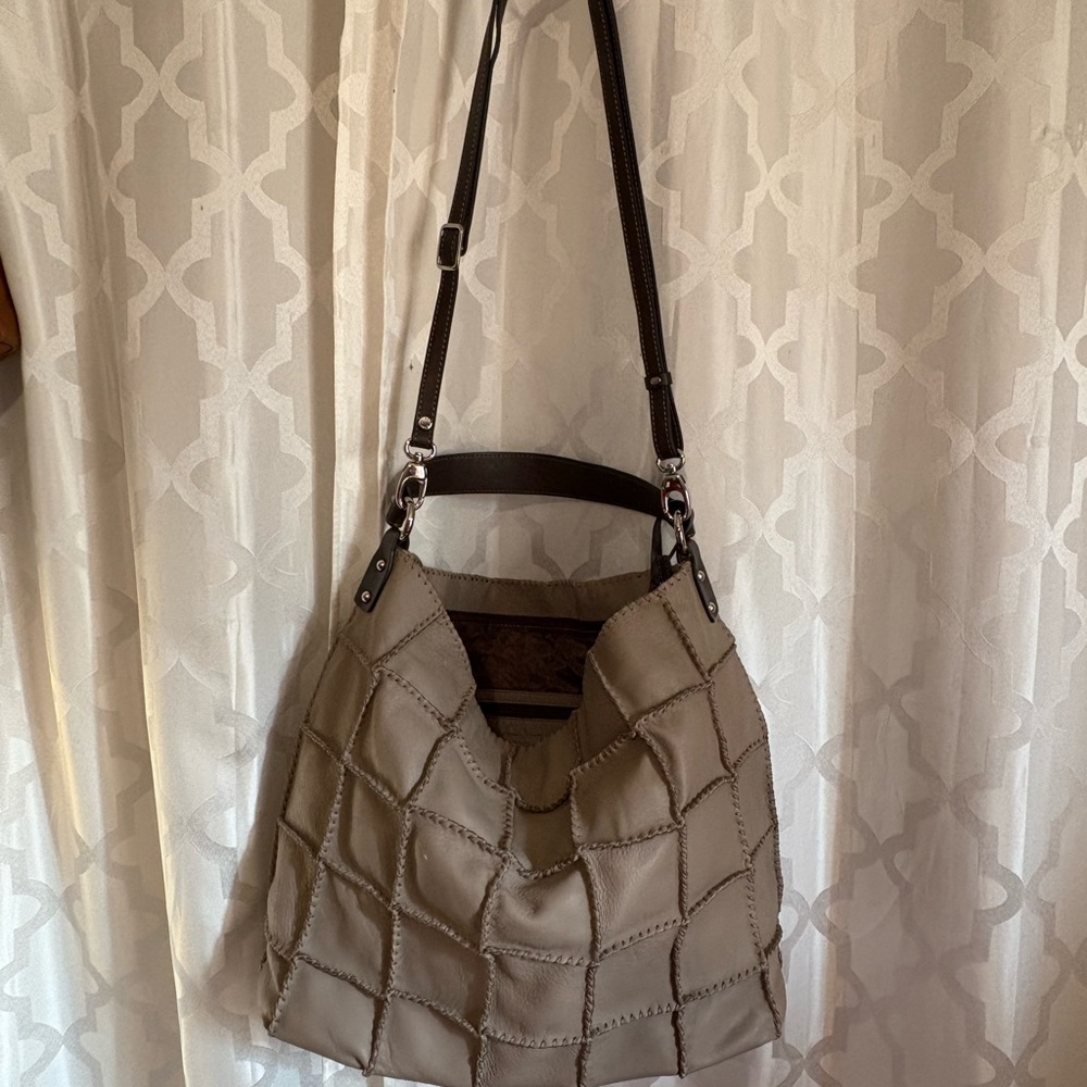 Gianni Conti Italian Leather Patchwork Shoulder T… - image 1